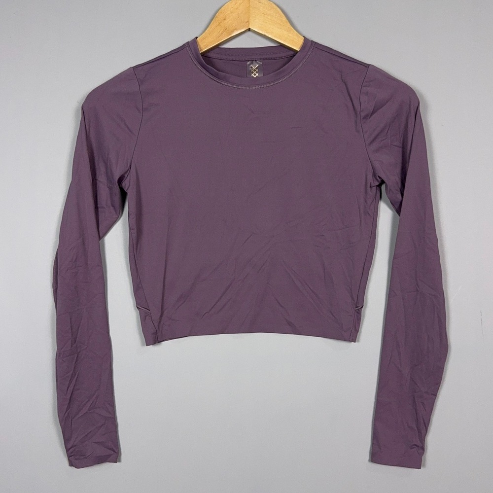Rhone Fitted Crop Shirt Womens XS Purple Athletic Activewear Gym Yoga Running